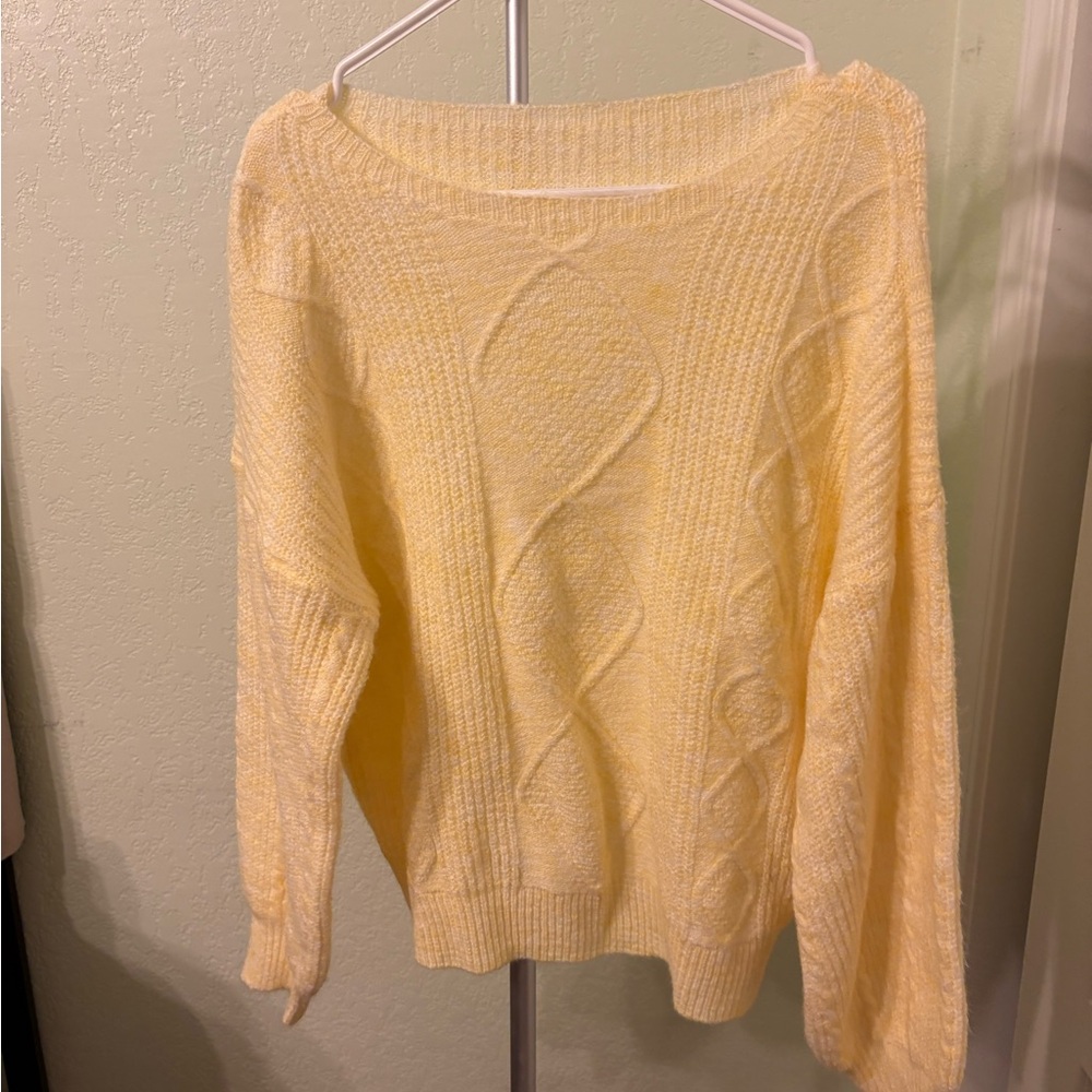 Yellow Cable Knit Sweater
